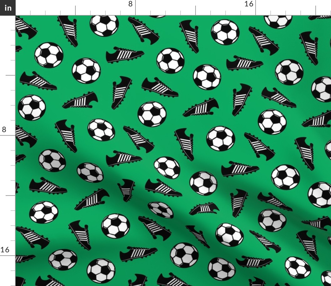 Soccer balls and cleats - green - soccer gear - LAD19