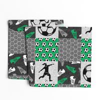 Soccer Patchwork - womens/girl soccer wholecloth in green (90) - sports - LAD19                 