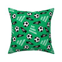 Eat Sleep Soccer - Soccer ball and cleats - green - LAD19