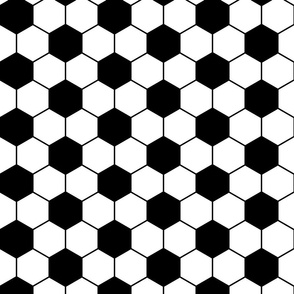(small scale) soccer ball pattern - black and white - LAD19