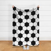(jumbo scale) soccer ball pattern - black and white - LAD19