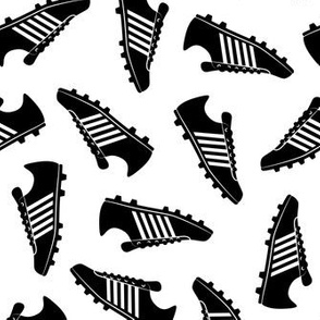 soccer cleats - black and white - soccer sports fabric - LAD19