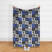 Eat. Sleep. Soccer - mens/boys soccer wholecloth in blue - patchwork sports  - LAD19