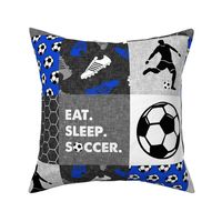 Eat. Sleep. Soccer - mens/boys soccer wholecloth in blue - patchwork sports  - LAD19