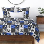 Eat. Sleep. Soccer - mens/boys soccer wholecloth in blue - patchwork sports  - LAD19