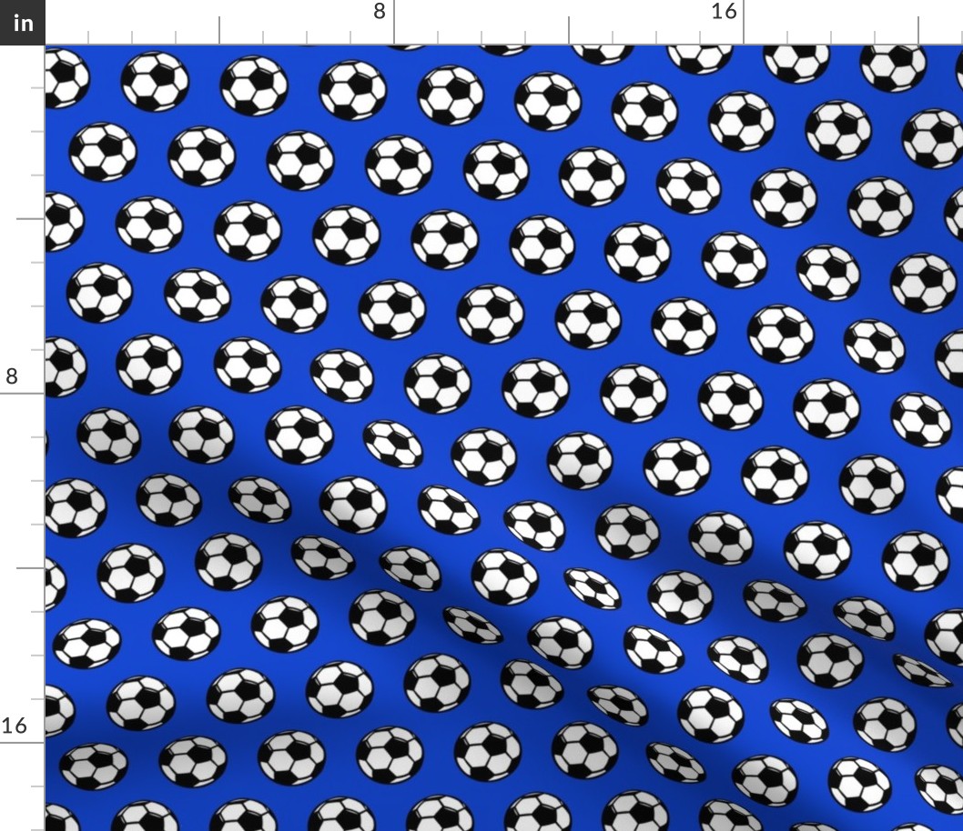 (small scale) soccer balls on blue -  sports balls - LAD19