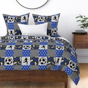 Soccer Patchwork - mens/boys soccer wholecloth in blue - sports -  LAD19