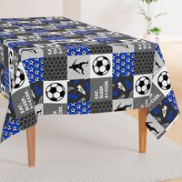 Eat. Sleep. Soccer - mens/boys soccer wholecloth in blue - patchwork sports (90) - LAD19