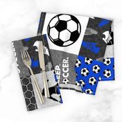 Eat. Sleep. Soccer - mens/boys soccer wholecloth in blue - patchwork sports (90) - LAD19