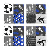 Eat. Sleep. Soccer - mens/boys soccer wholecloth in blue - patchwork sports (90) - LAD19