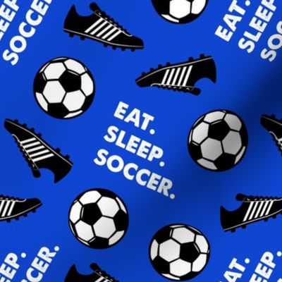 Eat Sleep Soccer - Soccer ball and cleats - blue - LAD19