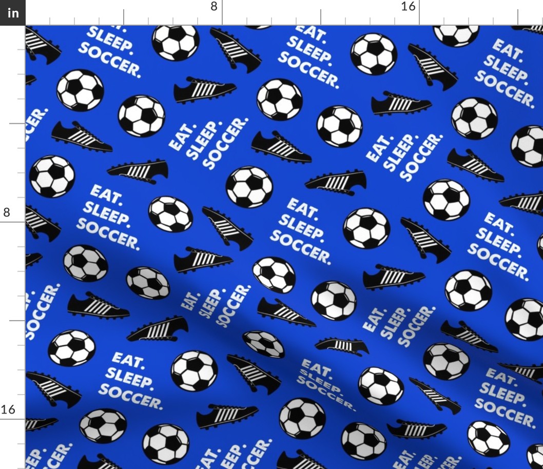 Eat Sleep Soccer - Soccer ball and cleats - blue - LAD19