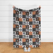 Eat. Sleep. Soccer. - mens/boys soccer wholecloth in orange - patchwork sports  - LAD19