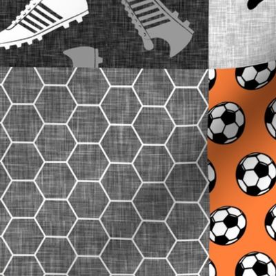 Soccer Patchwork - mens/boys soccer wholecloth in orange - sports - LAD19