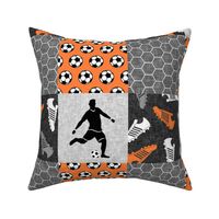 Soccer Patchwork - mens/boys soccer wholecloth in orange - sports - LAD19