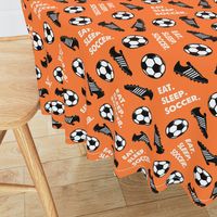 Eat. Sleep. Soccer. - Soccer ball and cleats - orange - LAD19