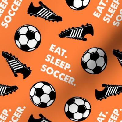 Eat. Sleep. Soccer. - Soccer ball and cleats - orange - LAD19