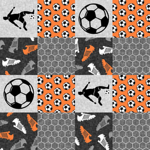 Soccer Patchwork - mens/boys soccer wholecloth in orange - sports (90) - LAD19