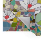 lily landscape abstract mosaic fat quarter
