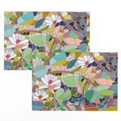 lily landscape abstract mosaic fat quarter