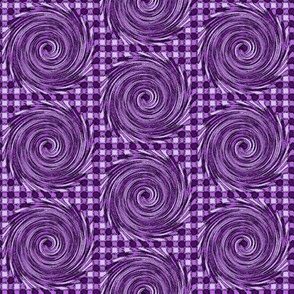 HCF14 - Medium - Hurricane in Checkered Field of  Purple and Lavender