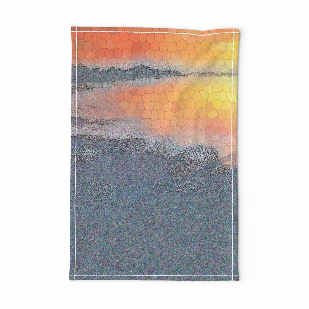 48.5x36-Inch Panel of Lake Sunrise Abstract Wall Hanging