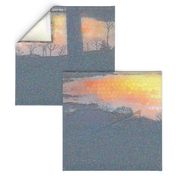 48.5x36-Inch Panel of Lake Sunrise Abstract Wall Hanging