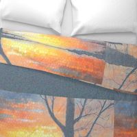 48.5x36-Inch Panel of Lake Sunrise Abstract Wall Hanging