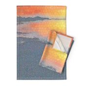 48.5x36-Inch Panel of Lake Sunrise Abstract Wall Hanging