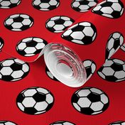(small scale) soccer balls on red - sports balls - LAD19