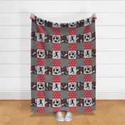 Soccer Patchwork - womens/girl soccer wholecloth in red - sports - LAD19