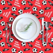 Eat Sleep Soccer - Soccer ball and cleats - red - LAD19