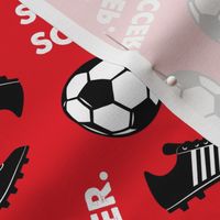Eat Sleep Soccer - Soccer ball and cleats - red - LAD19