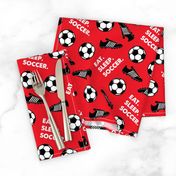Eat Sleep Soccer - Soccer ball and cleats - red - LAD19