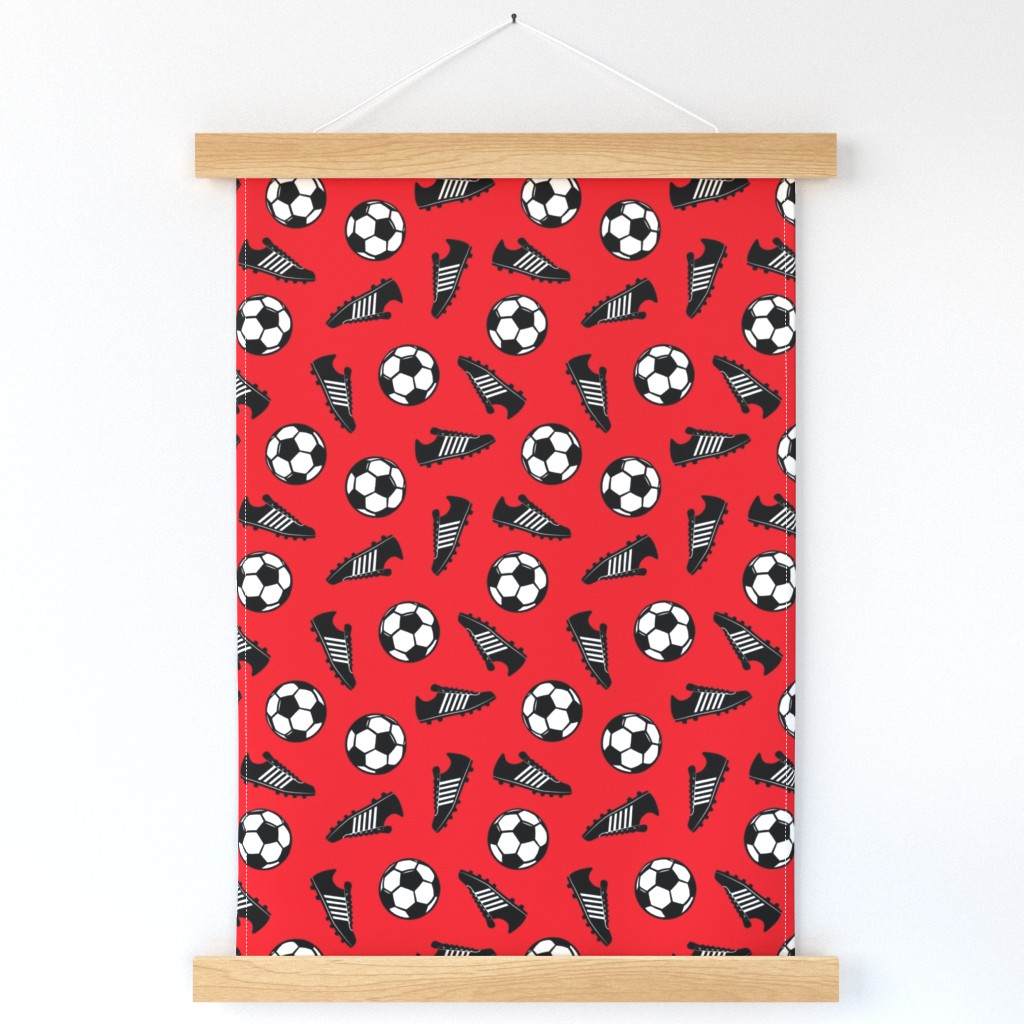 Soccer balls and cleats - red - soccer gear - LAD19