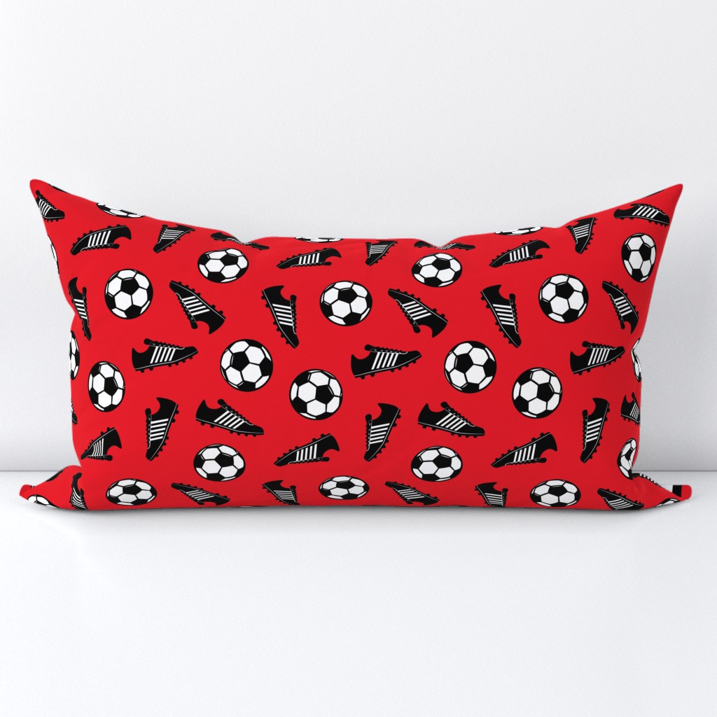 Soccer balls and cleats - red - soccer gear - LAD19