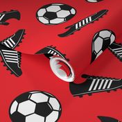 Soccer balls and cleats - red - soccer gear - LAD19