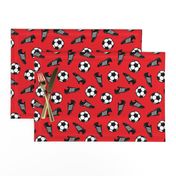 Soccer balls and cleats - red - soccer gear - LAD19