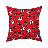 Soccer balls and cleats - red - soccer gear - LAD19