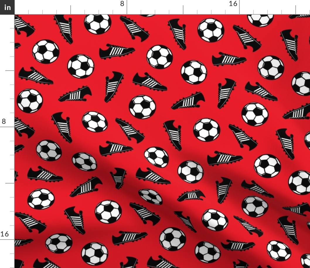 Soccer balls and cleats - red - soccer gear - LAD19