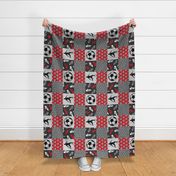 Soccer Patchwork - mens/boys soccer wholecloth in red - sports (90) - LAD19