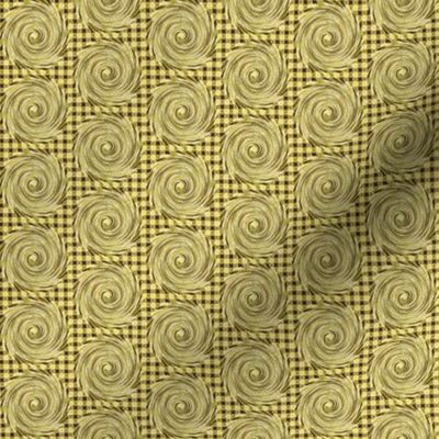 HCF11 - Small - Hurricane in Checkered Field of Olive and Gold