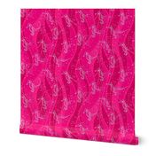 Seahorses Sing Small | White on Pink