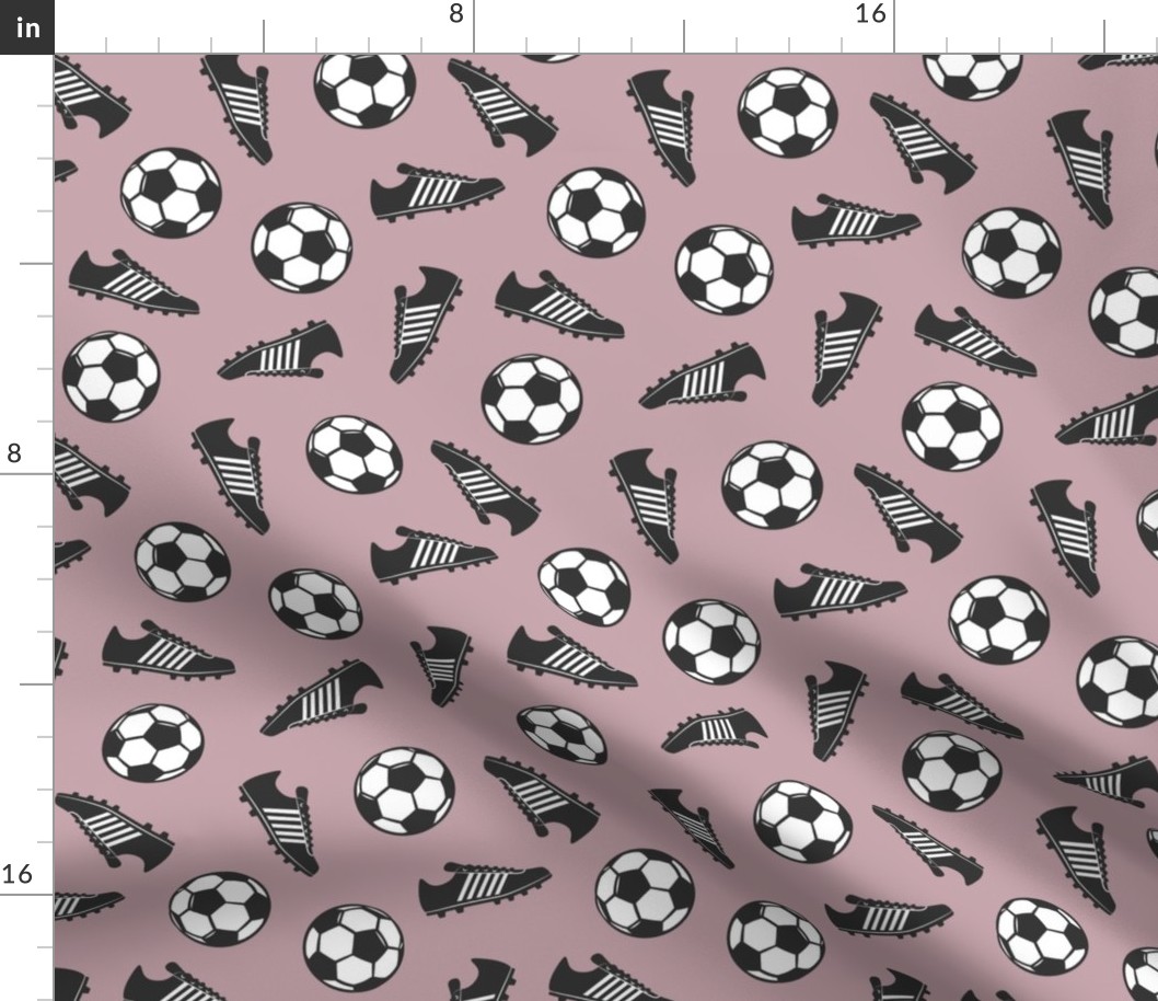 Soccer balls and cleats - mauve - soccer gear - LAD19