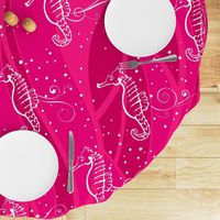 Seahorses Sing Jumbo | White on Pink