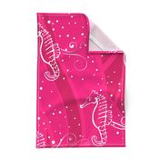 Seahorses Sing Jumbo | White on Pink