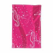 Seahorses Sing Jumbo | White on Pink