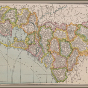 Belgium, Netherlands, Luxembourg map, vintage - XL