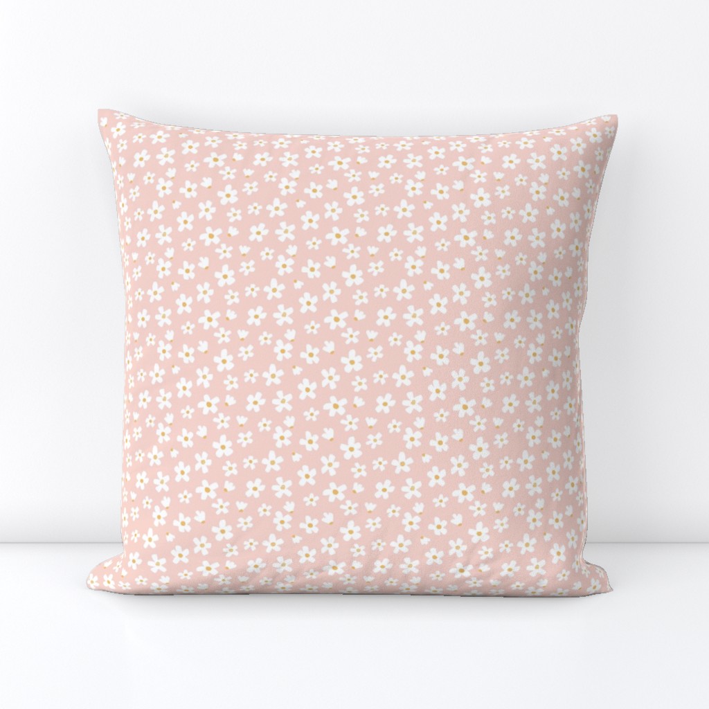 Ditsy micro // Daisy garden Pink and mustard