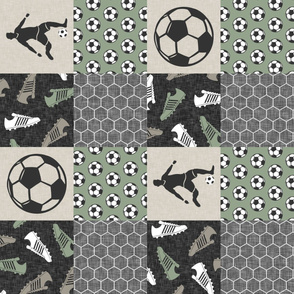 Soccer Patchwork - mens/boys soccer wholecloth in sage - sports (90) - LAD19